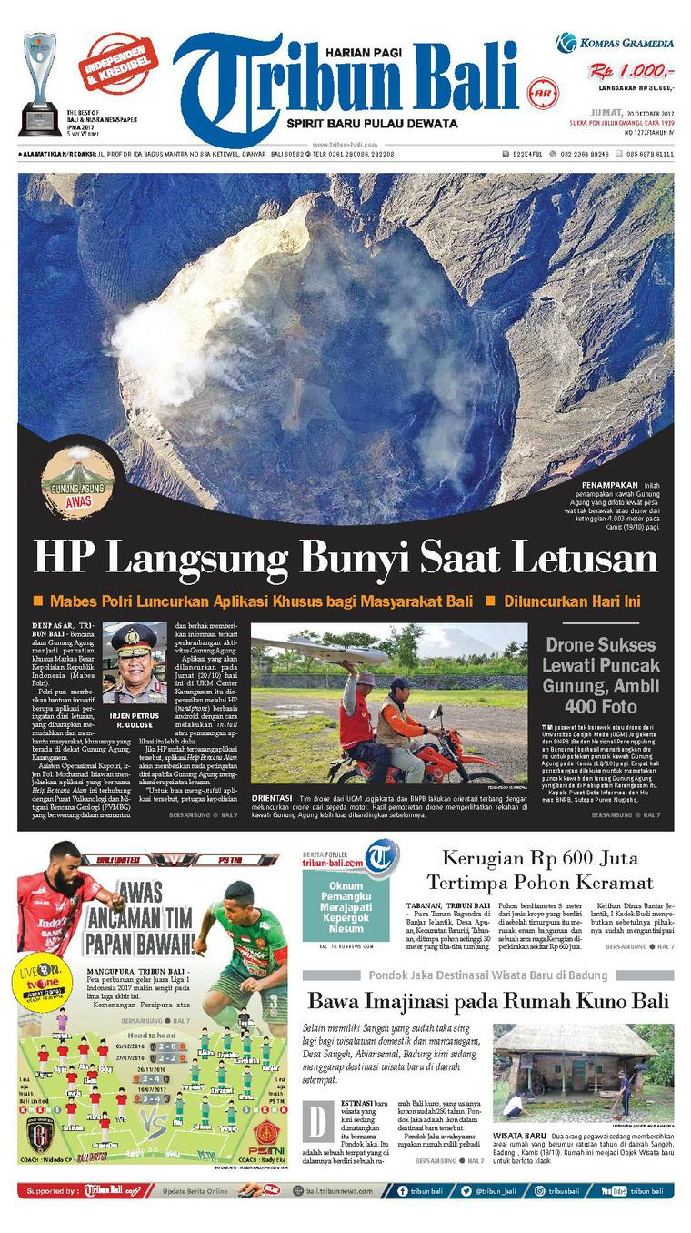 Tribun Bali Newspaper 20 October 2017 - Gramedia Digital