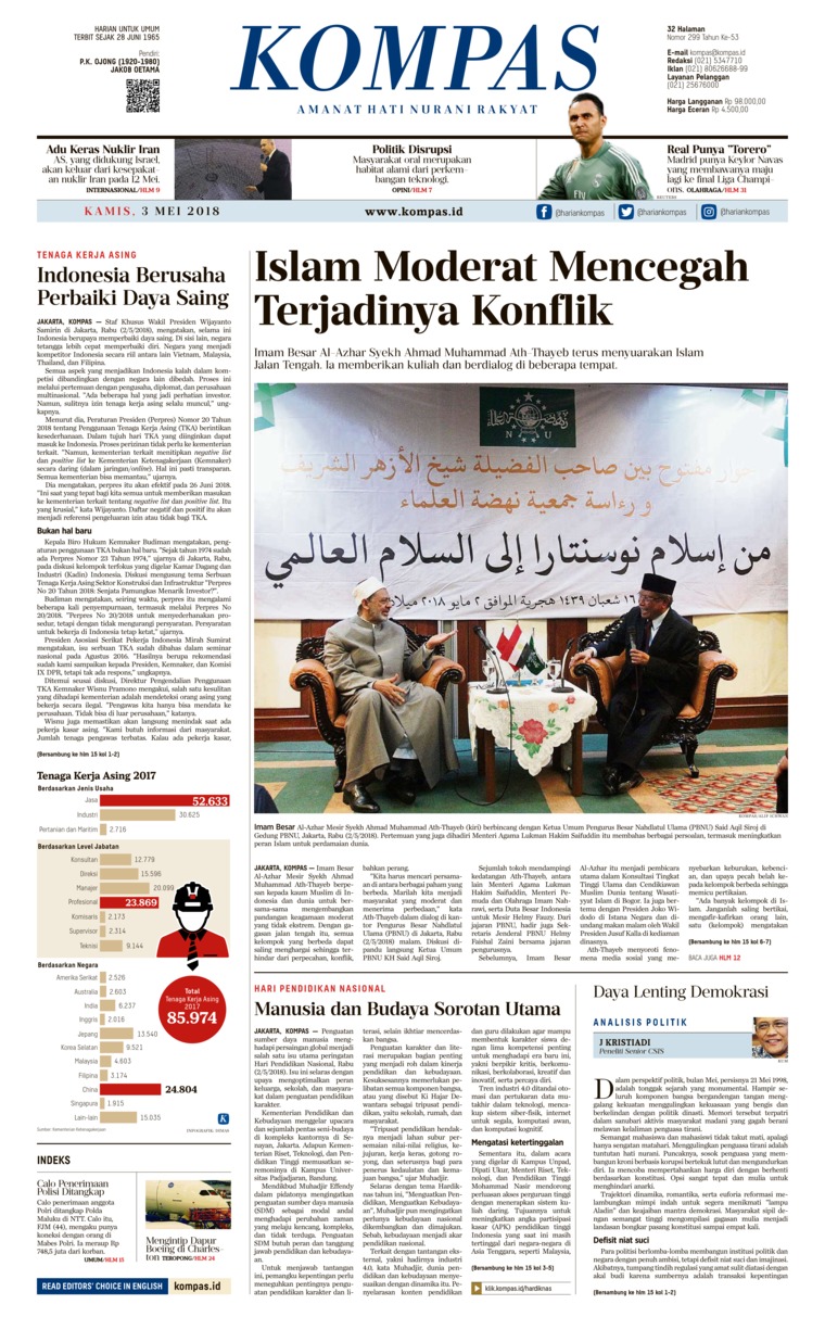 Jual Koran KOMPAS 03 Mei 2018 - Gramedia Digital Indonesia