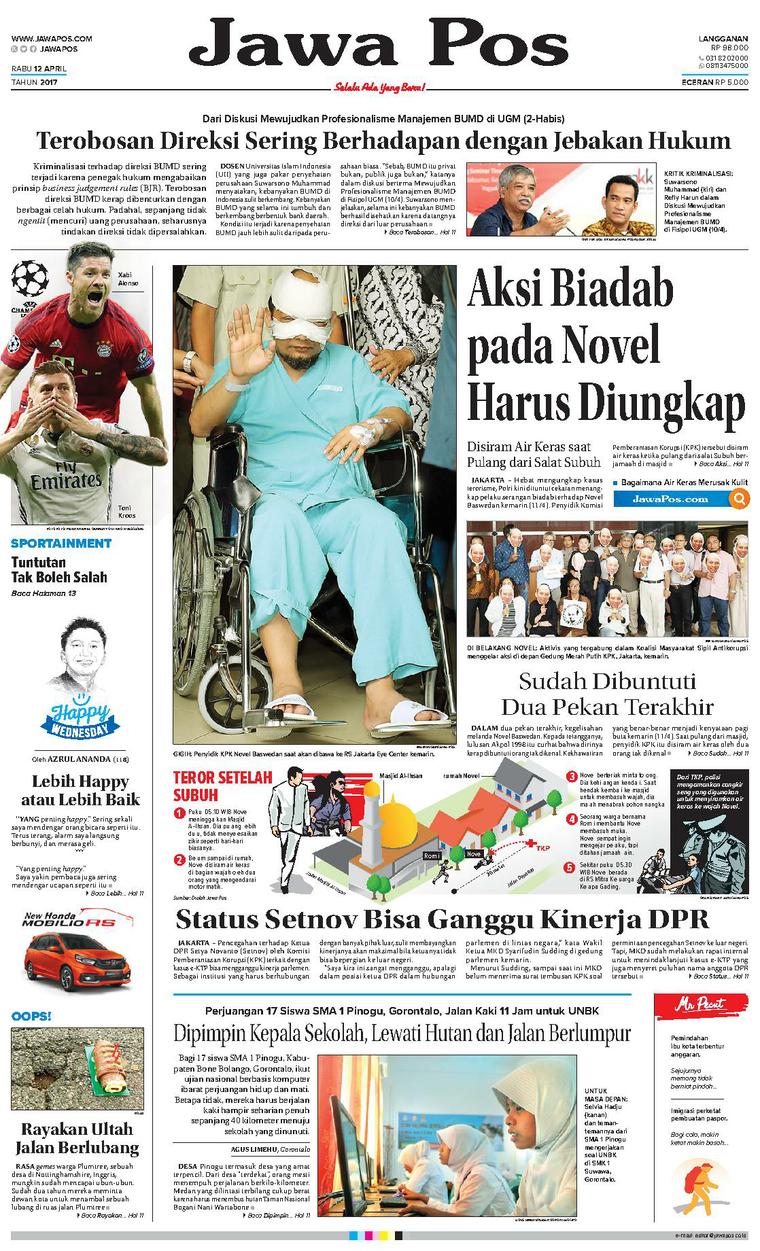 Jual Koran Jawa Pos 12 April 2017 Gramedia Digital Indonesia