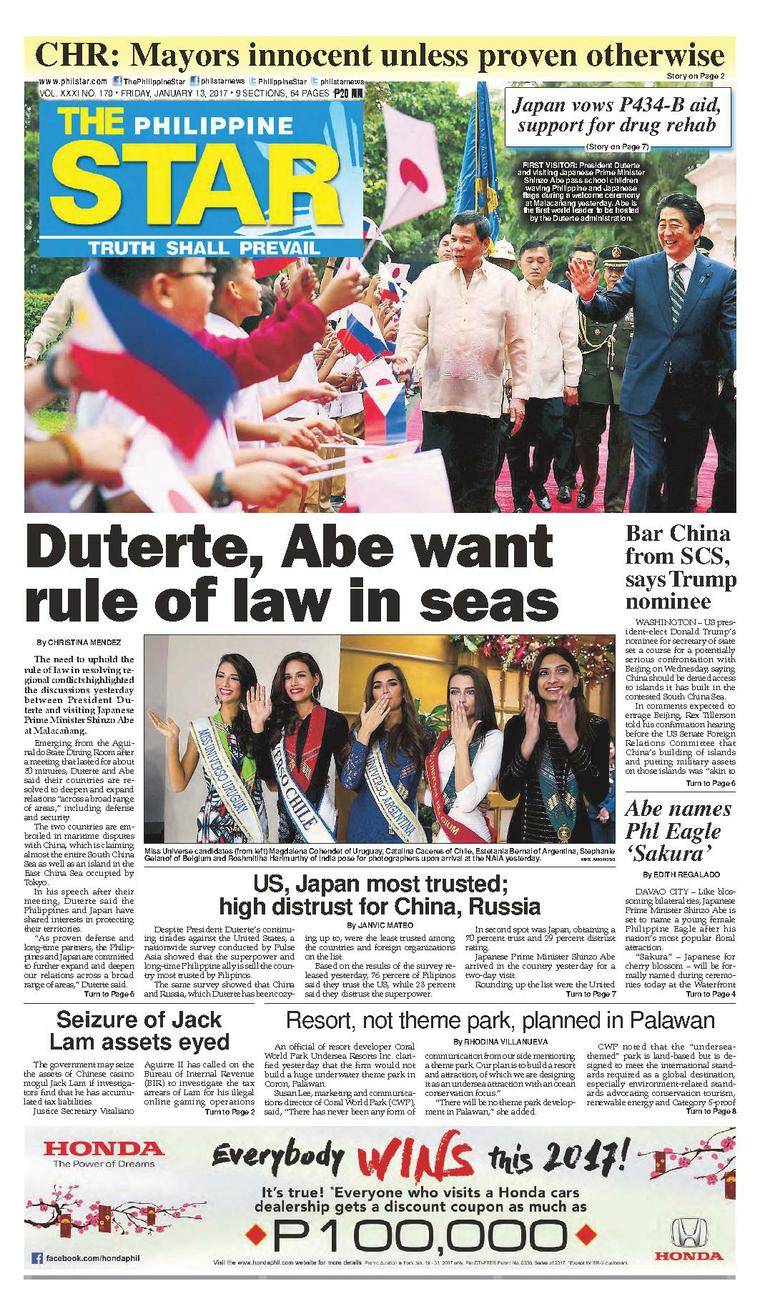 The Philippine Star Newspaper 13 January 2017 Gramedia Digital