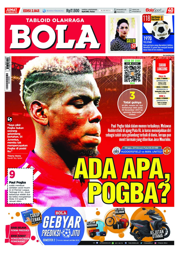 Jual Majalah Tabloid Bola Sabtu ED 2761 April 2017 ...
