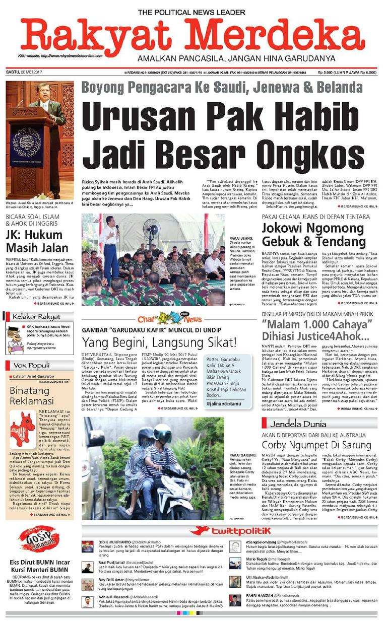 Rakyat Merdeka Newspaper 20 May 2017 Gramedia Digital