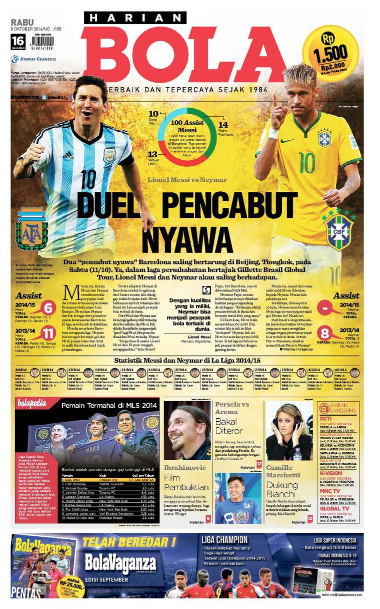 Koran Bola Sabtu Newspaper 09 November 2015 - Gramedia Digital