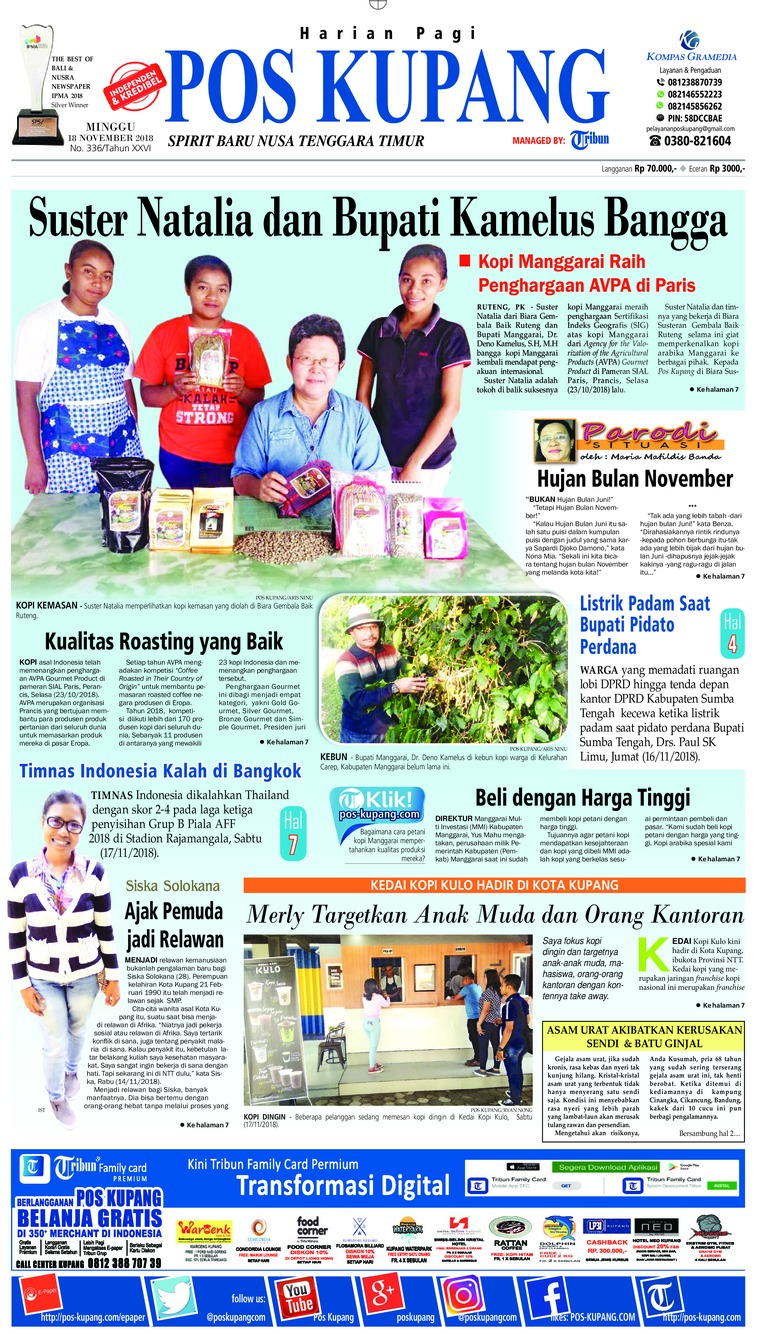 Pos Kupang Newspaper 18 November 2018 Gramedia Digital