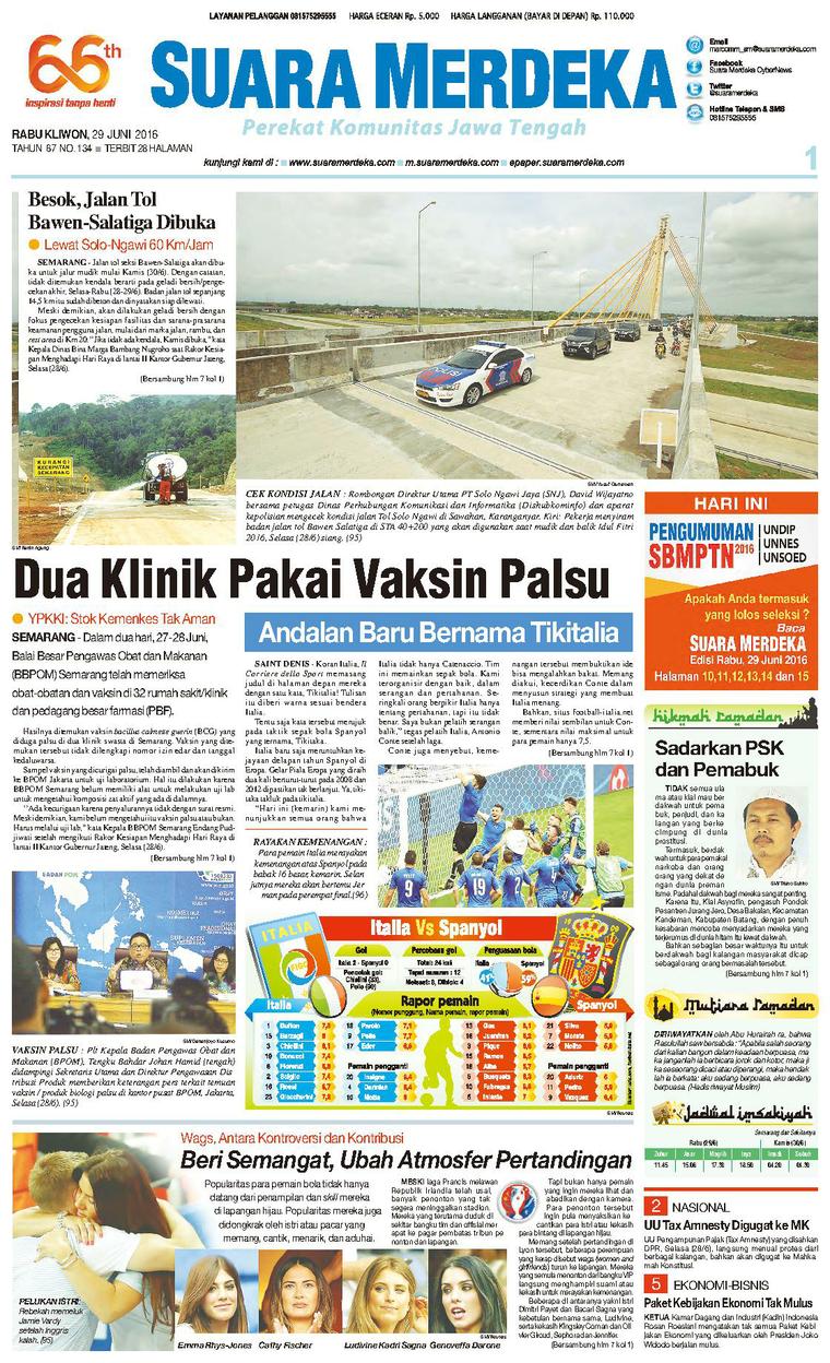 Koran Suara Merdeka Semarang Hari Ini - Berbagai Suara