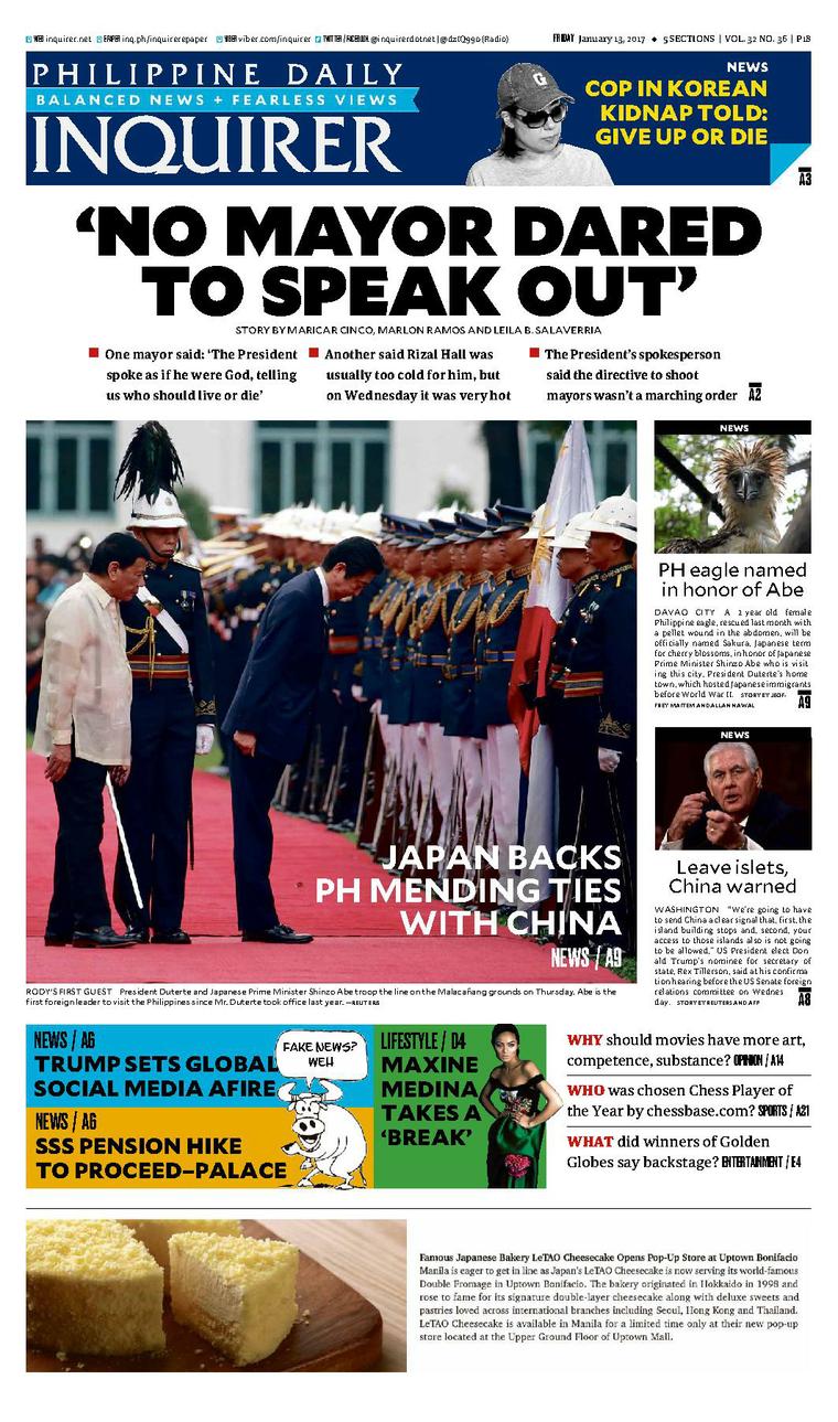 Philippine Daily Inquirer Newspaper 12 January 2017 Gramedia Digital